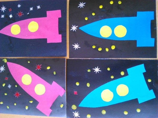 Аппликации на тему космос для детей