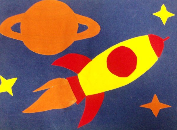 Аппликации на тему космос для детей