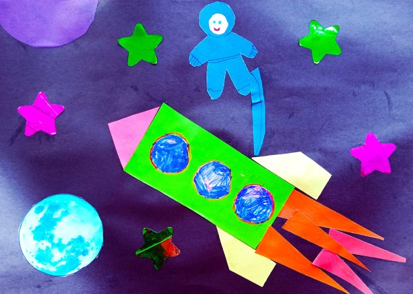 Ракета аппликация для детей