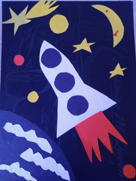 Аппликация космос для детей