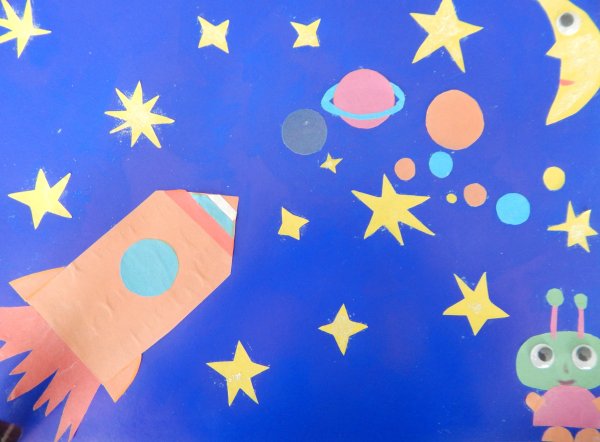 Аппликация ко Дню космонавтики