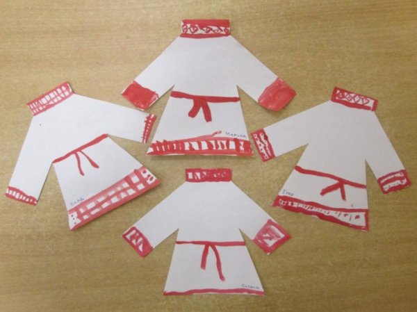 Аппликация на тему одежда русских народов