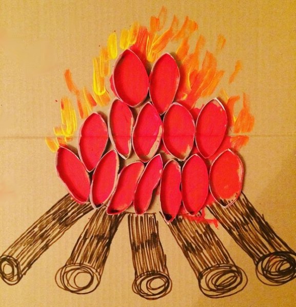 Костер аппликация для детей