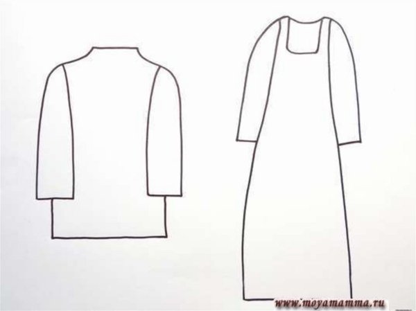 Трафарет русского народного костюма для рисования