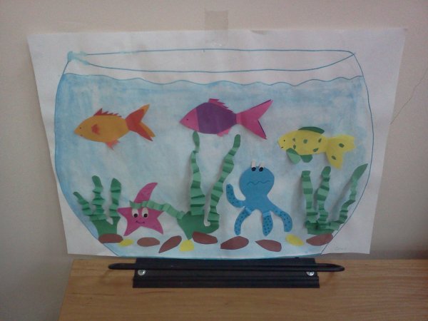 Аппликация рыбки в аквариуме