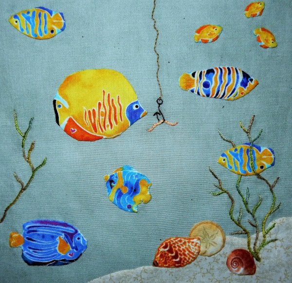 Аппликация рыбки в аквариуме