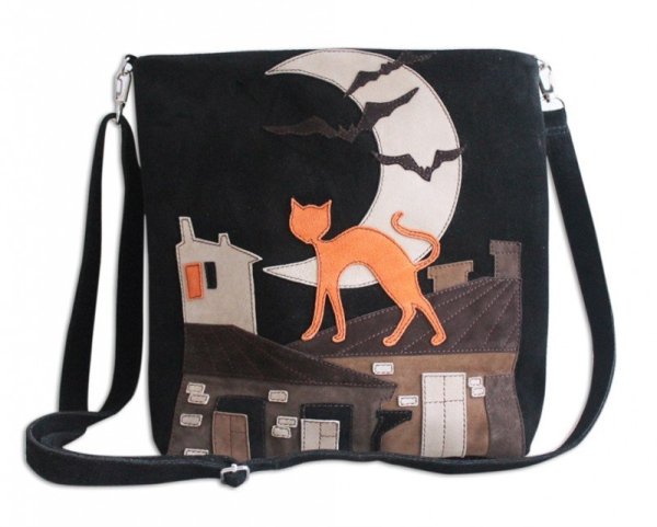 Аппликация кот на сумку