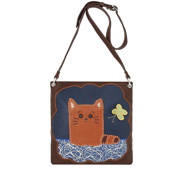 Сумка с аппликацией из кожи