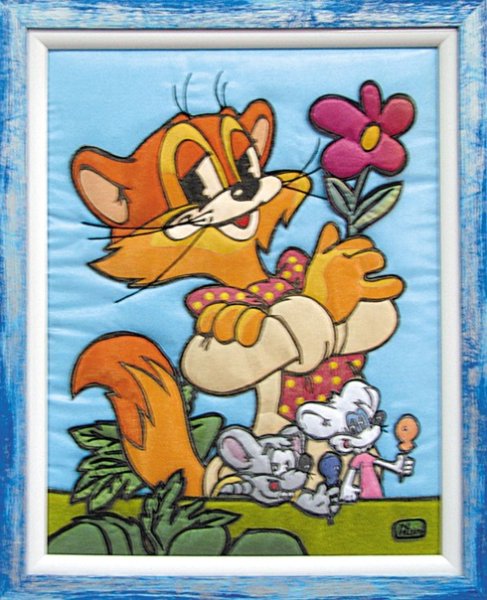 Вышивка кот Леопольд