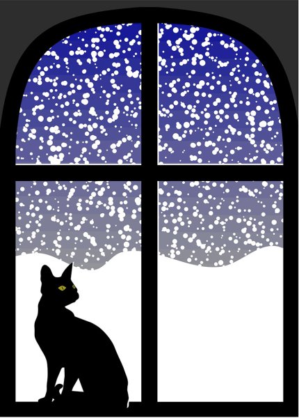 Зимние силуэты на окна