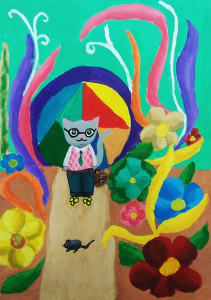 Кот ученый аппликация из бумаги