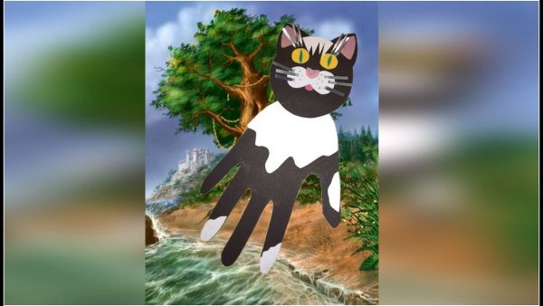 Сова из ладошек