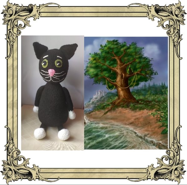 Вышивка крестиком кот учёный