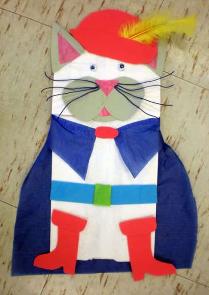 Аппликация кот в сапогах