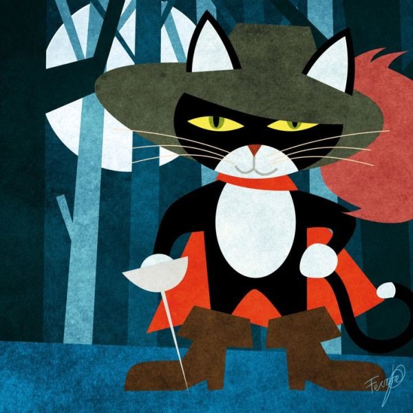 Аппликация кот в сапогах