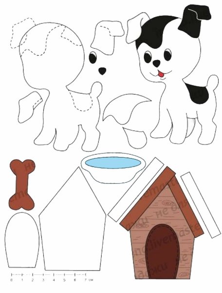 Собачка из фетра выкройка