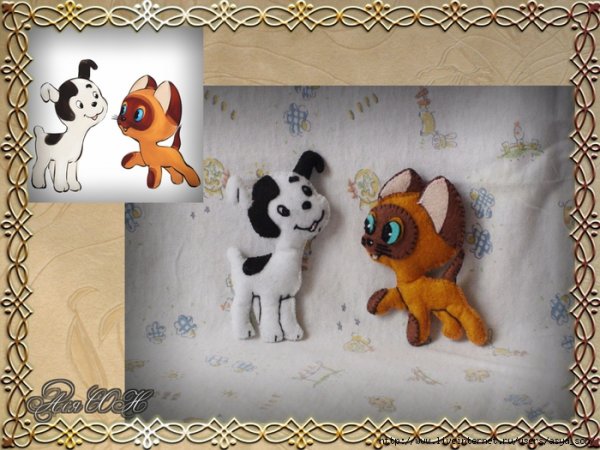 Аппликация из фетра котенок Гав