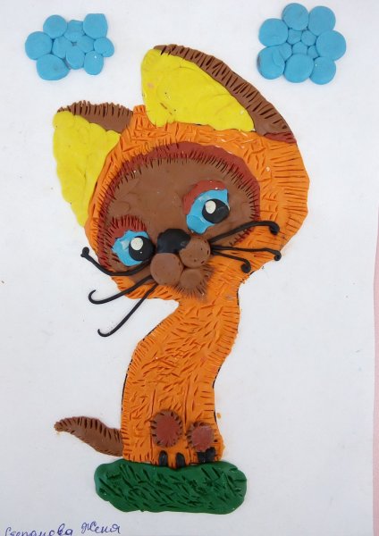 Кошка аппликация для детей