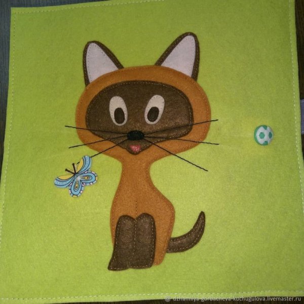 Аппликация из фетра котенок Гав