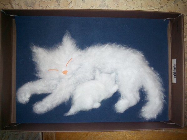 Аппликация из ваты