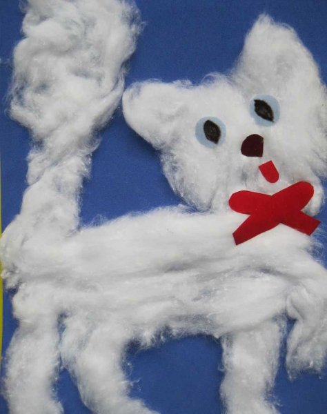 Аппликации с ватой для детей