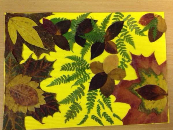 Ковер из осенних листьев аппликация