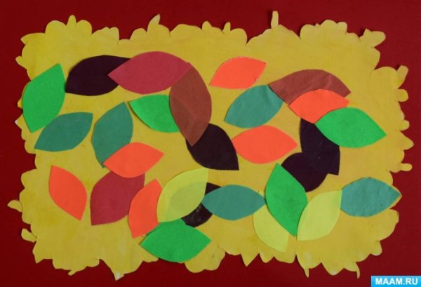 Осенний ковер аппликация из бумаги