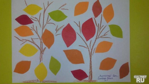 Аппликация осенний ковер средняя группа