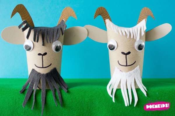 Коза поделка из втулки