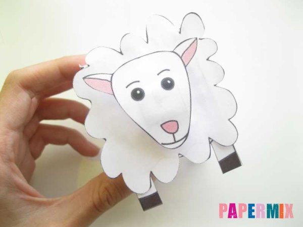 Барашек из цветной бумаги