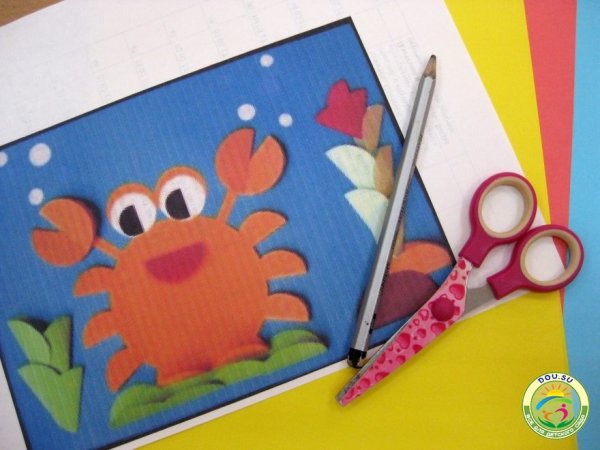 Краб поделка из цветной бумаги