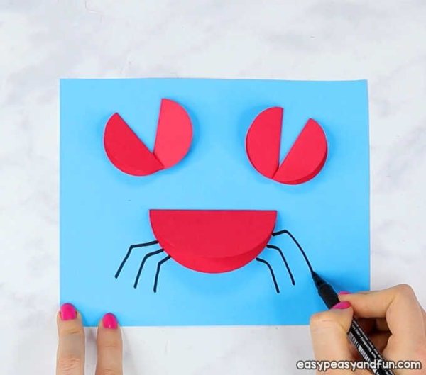 Краб аппликация для детей