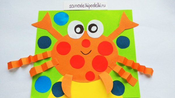 Аппликация для дошкольников из цветной бумаги