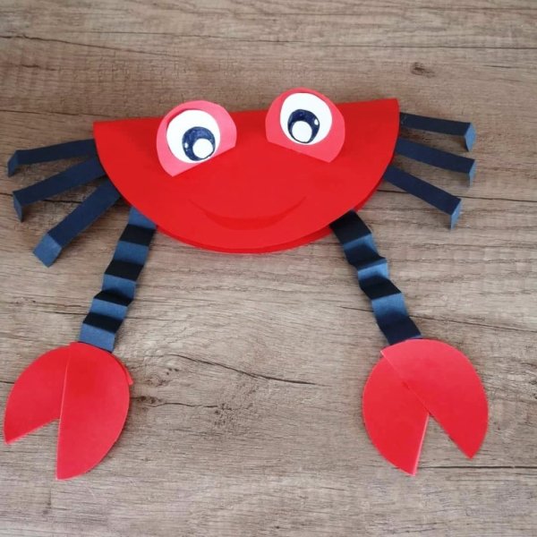 Краб из цветной бумаги