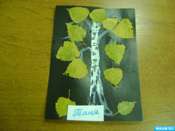 Аппликация дерево в средней группе