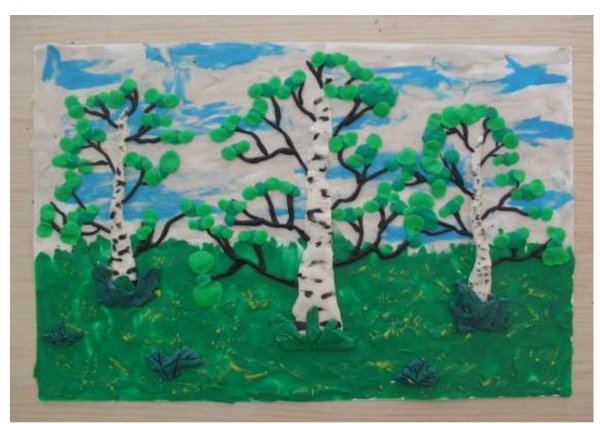 Берёзовая роща пластилинография
