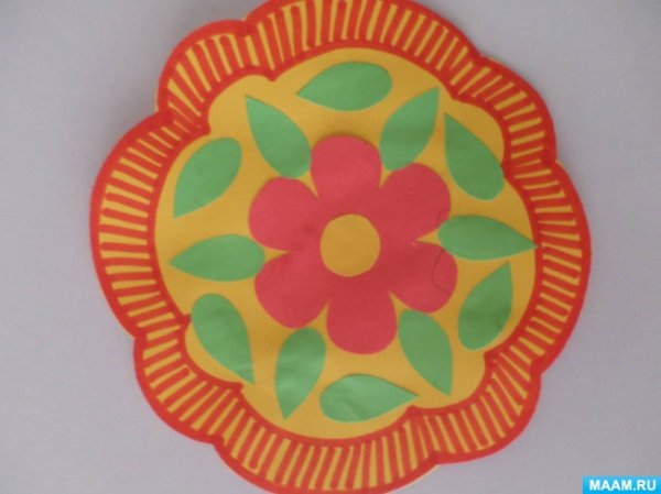 Красивая тарелочка аппликация в младшей группе
