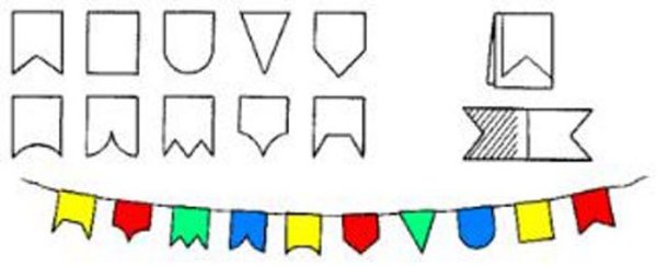 Аппликация гирлянда из флажков