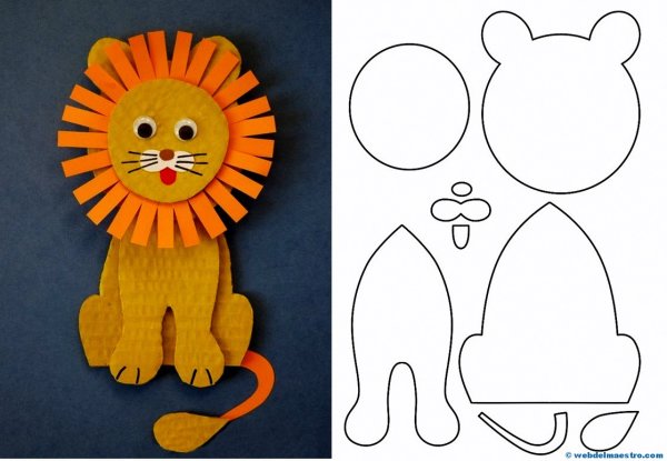 Поделка Львенок из бумаги