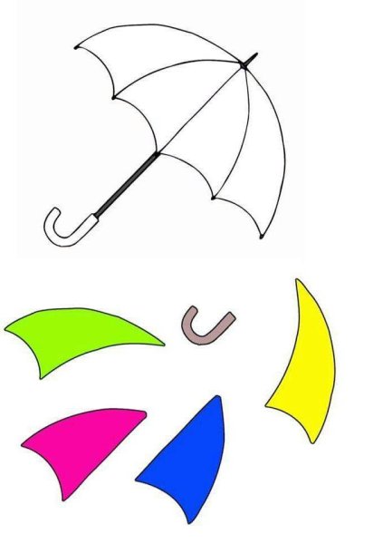 Зонтик шаблон для аппликации