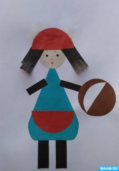 Красная тапочка аппликация в средней группе