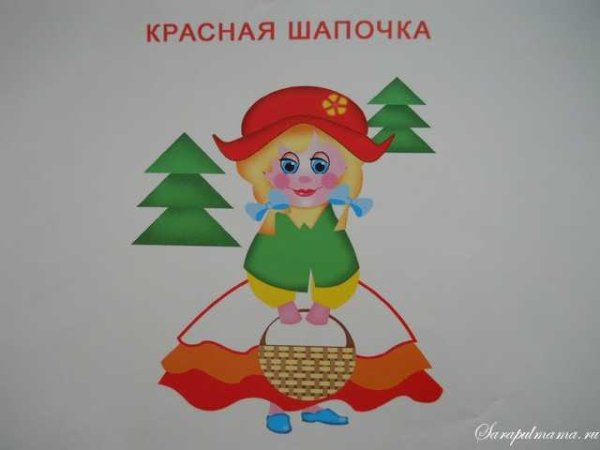 Аппликация для детей красная шапочка