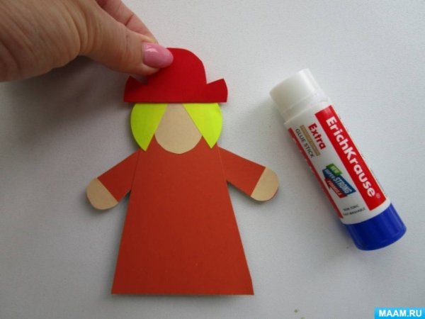 Аппликация красная шапочка средняя группа