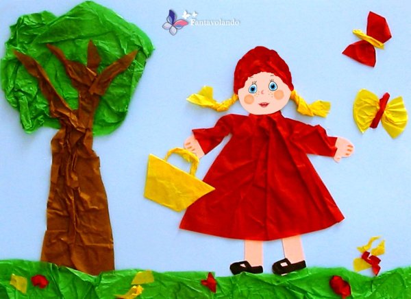 Аппликация красная шапочка