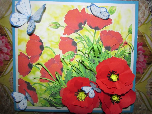 Аппликация маки из бумаги