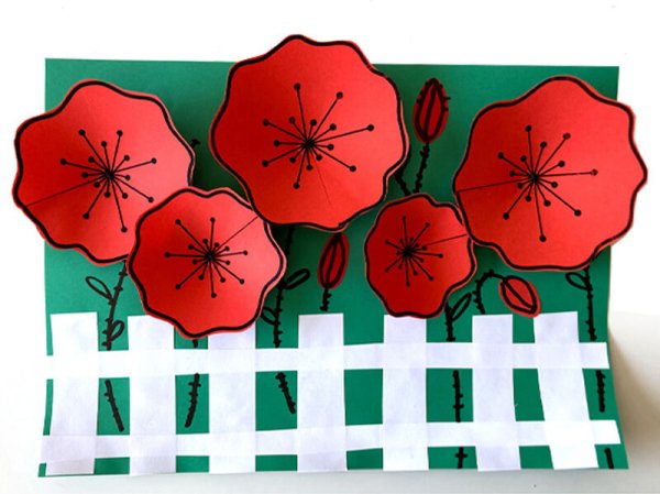 Аппликация маки из бумаги