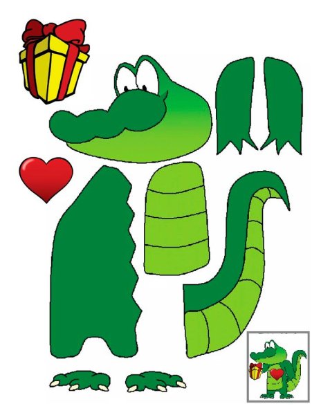 Аппликация крокодил