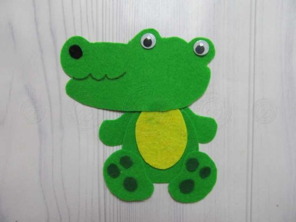 Аппликация крокодил для малышей