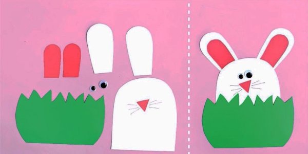 Аппликация заяц для малышей