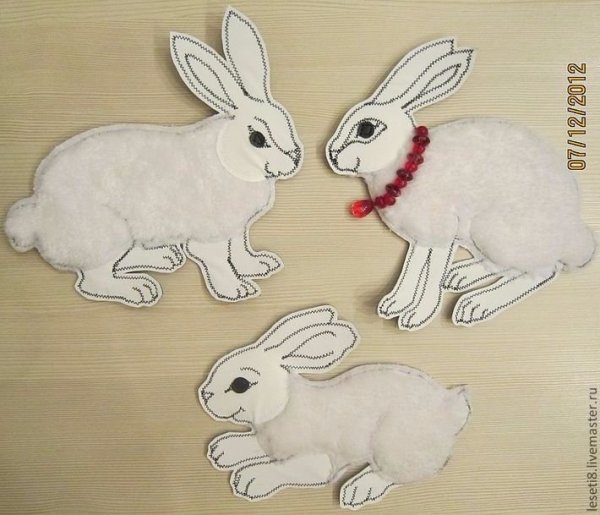 Аппликация для детей зайчик